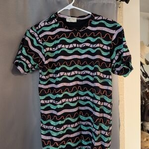 Thief And Bandit Women's Size Small Shirt with Colorful Wave Pattern